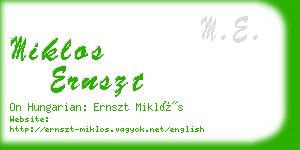 miklos ernszt business card